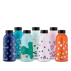 MAMA WATA Insulated Bottle 470ml Hearts Botella, Compuesto, Multicolor (Multicolor), 470 ml