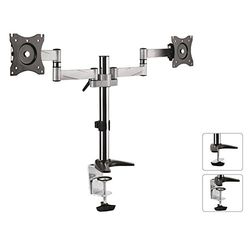 Suporte duplo para monitor ecrã LCD LED TV duplo (13"-27", 8 kg, VESA 75 e 100), Maclean MC-714