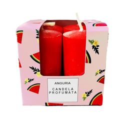 Juego de 4 velas perfumadas Pocket Season diámetro 3 cm altura 5,5 cm - Primavera/Verano - Sandía - Cereria Di Giorgio