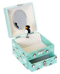 Trousselier Pinguini S20801 Carillon Cubo per Gioielli, 10.5 x 10.5 x 8.5 cm, Multicolore