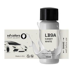 SD COLORS CANDY WHITE LB9A New Touch Up Paint 15 ML REPAIR SCRATCH CHIP BRUSH COLOR CODE LB9A CANDY WHITE (JUST PAINT)