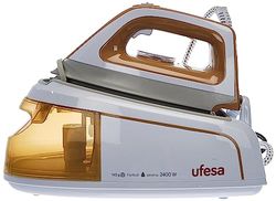 Ufesa Steam Ultra Stoomgenerator, 2400W, 4 Bars, Continu stoom 90gr/min en 140gr Stoomstoot, Keramische zoolplaat, Antikalkpatroon,Wit