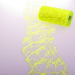 HKT Home Deco Sizoweb Chemin de Table Coupe ondulée Jaune Fluo – env. 12,5 cm – Rouleau 25 m – 64 W 142 de r 125