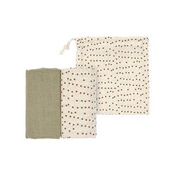 LÄSSIG Baby Couverture de puériculture Drap de puériculture Lot de 2 en coton 60 x 60 cm/Swaddle & Burp Blanket M caramel