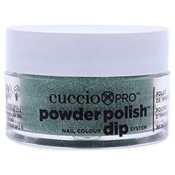 Cuccio Emerald Green with Rainbow Mica Dipping Powder 14g