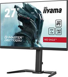 iiyama G-Master GB2770QSU-B5 27 Inch Fast (FLC) IPS LCD, 165 Hz, 0.5 ms, FreeSync Premium Pro HDR 400, 2560 x 1440, 1 x HDMI, 1 x DisplayPort, 2 x USB, 2 x 2 W Speakers, 150 mm HA Stand
