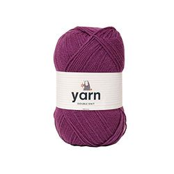 Korbond Double-Knit Acrylic fio de malha dupla, 100 g, acrílico, roxo (Plum), 1 bal, 290