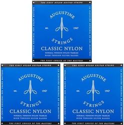 Augustine Classic Blue Set Copper Wound Classical Guitar Strings (Pack of 3)