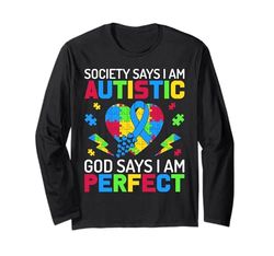 I'm Perfect Autism Awareness Kids Boys Puzzle Support Gifts Maglia a Manica
