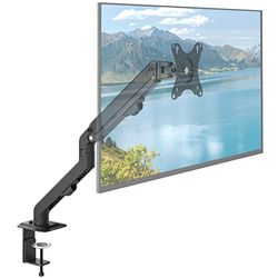 ACROPAQ - Braccio monitor - Braccio a molla, Girevole 360°, Per schermi da 17-27 pollici, Veloce da montare - Monitor arm, Braccio monitor scrivania - Nero