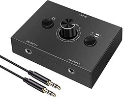 3.5mm Stereo Audio Schakelaar Audio Switcher Passieve Luidspreker Hoofdtelefoon Handleiding Selector Splitter Box Audio Delen