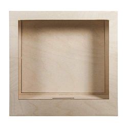 Rayher DIY Kit Wooden Shadow Box Frame, 3D Frame for Crafts, Frame Building Set, natural wood, 8 pieces, 24x24x6.6cm, 62854505