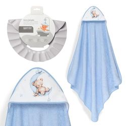 Interbaby - Mantello da bagno per bambini + cappello regolabile | Asciugamano con cappuccio 100% cotone unisex | morbido, asciugatura rapida | Ideale per neonati, neonati e bambini piccoli | Design