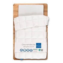 LINEA by Bohemerwald – allnights – mysigt täcke, lätt, 155 x 220, 100% nya fjädrar och dun, lämplig för allergiker upp till 60 °C, tillverkad i Tyskland