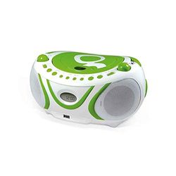 Metronic 477108 Boombox - Minicadena (Reproductor de CD/MP3, Radio, USB, 2 W), Color Blanco y Verde [Importado de Francia]