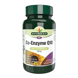 Natures Aid Co-Enzyme Q10 Co-Q-10 30mg – 90 Softgels - Supports Heart Health & Energy Production - High Potency Ubiquinone - Vegan, Gluten Free, Non-GMO - Food Supplement for Daily Wellness