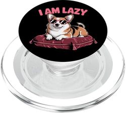 Soy perezoso - Cool Pembroke Welsh Corgi en la cama PopSockets PopGrip para MagSafe