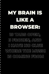 My Brain Is Like a Browser: 19 Tabs Open, 3 Frozen, and I Have No Clue Where the Music Is Coming From: Funny notebook journal gift for seniors/ with bad memory