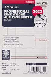 Filofax Pocket Prof.1 week op 2 pagina's (Duits) 2022