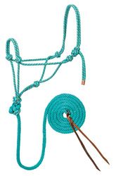 Weaver Leather Corda de trança de diamante Halter e chumbo, verde azulado/cinzento/laranja