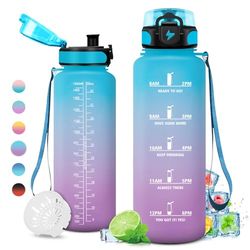 KollyKolla Botella Agua 1.5L, Botella de Agua Deportiva, Botella agua Gimnasio, Reutilizable, sin BPA, Garrafa Agua para Adulto, Niño, Niña, Colegio, Bicicleta, Running, Gym