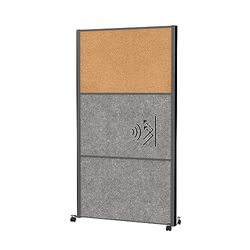 Maul Skiljevägg Akustisk Maulconnecto 180 x 100 cm, Rumsavdelare För Kontor Och Skrivbord, Fristående Rumsavskiljare Med Hjul, Perfekt Som insynsskydd Och Ljudisolering, Akustisk Anslagstavla