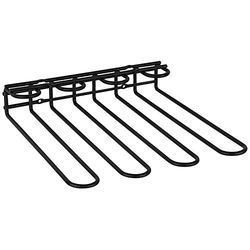 APS glass rail, 29,5 x 32 x 6 cm, portabicchieri di alta qualità in metallo cromato, portabicchieri da vino per 12 bicchieri, portabicchieri da appendere per home bar, cucina, bar, ristorante, nero