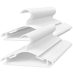 Lot de 60 cintres en Plastique Blanc pour Enfants