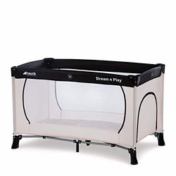 hauck Dream N Play Plus parque infantil dobrável para bebé, berço de viagem para bebé desde o nascimento até 15 kg, saco de transporte, 120 x 60 cm - bege
