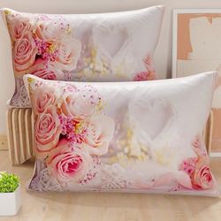 PETTI Artigiani Italiani - Par de Fundas de Almohada 50x80 cm, Pareja de Funda de Cojín Shabby Rosa, 100% Microfibra Hipoalergénica, Paquete de 2, Made in Italy