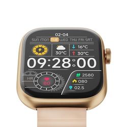 IMIKI FRAME LITE ST2 - Smartwatch uomo donna - Display ISP 1,96", Connettività Bluetooth, Cinturino magnetico, Misura ossigeno nel sangue e Frequenza cardiaca, Android e iOS - Gold + Pink/Orange