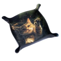 PLAYMATS Plateau à dés - Chat Qui Joue - 22 x 22 cm