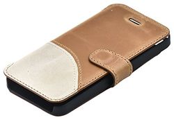 TELLUR Housse en Cuir/Plastique synthétique pour iPhone 6 Plus Vague Marron/Blanc