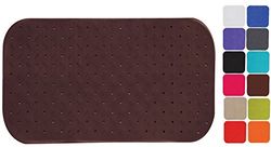 MSV Premium Non-Slip Shower Mat - Antibacterial, Suction Cups, Brown, Rectangular, 65 x 36 cm, Scented of Roses, Washable at 60°C