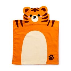 Puckator Asciugamano per Bambini a Poncho Alfie la Tigre Adoramals, Animali Dolci - Accappatoio senza maniche 100% in Cotone