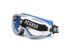 PEGASO 22 - Óculos de proteção gama anti-IMPACT modelo EOS lente PC incolor anti-embaciamento, azul e cinzento, L