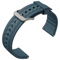 Ticwatch Twilight Blue - 24 mm Go Wild Fluorubber Watch Band, One Size, Gummi, Ingen ädelsten