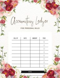 Accounting Ledger for Personal Bills: Simple Logbook for Bookkeeping Record Income Expenses and Track Debts