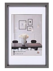 walther design Picture Frame Steel 18 x 24 cm with PassepArtout, Steel Style Plastic Frame ES824D