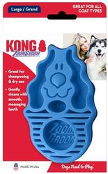 KONG - Zoom Groom Dog Brush, Bruidegom en massage terwijl het verwijderen van losse haren en dode huid - Blauw
