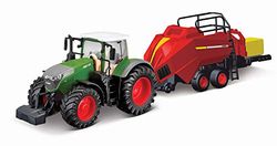 Bburago B18-31663 10CM FENDT 1050 Vario met BALER Lifter, ROOD