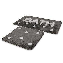 Ensemble tapis de bain (2 pièces)design bain gris foncé
