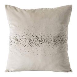 Eurofirany Housse canapé-Coussin de lit-Décoration élégante-Pierres en Velours pailletées, crème, 45 x 45 cm