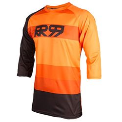 Royal Racing Maillot Drift-Manches 3/4, Maglia con Maniche Uomo, Arancione/Nero, L