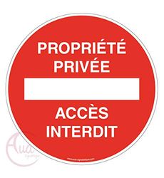 Aua Signature schild voor privépersonen, toegang verboden, diameter 450 mm, aluminium Dibond 3 mm