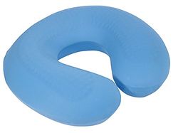 Memory Foam and Cooling Gel Moulded Pressure Relief Neck Cushion Comfort and Posture, Ideal for Travel Supports the Head, Neck and Chin when Sleeping Use on Planes, Trains or in Cars In Blue