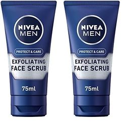 NIVEA MEN Protect & Care Exfoliating Face Scrub (75ml), Invigorating Men's Face Cleanser with Aloe Vera, Face Wash (Pack of 2)