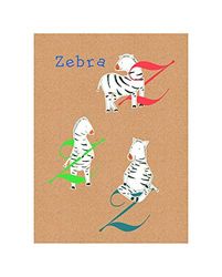 Komar Muurafbeelding | ABC Animal Z | Poster, kinderkamer, letters, foto, woonkamer, slaapkamer, decoratie, kunstdruk | zonder lijst | P036Z-40x50 | grootte: 40 x 50 cm (breedte x hoogte)