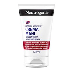 Neutrogena Formula Norvegese Crema Mani Concentrata Non Profumata, Crema mani riparatrice con Glicerina e Vitamina E, Crema mani secche e screpolate per sollievo e idratazione 24h, 50 ml