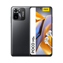 POCO M5s - Smartphone 4+128GB, 6.43” FHD+ AMOLED DotDisplay, MediaTek Helio G95, 64MP AI quad camera, 5000mAh, NFC, Grey (UK Version + 2 Years Warranty) without charger